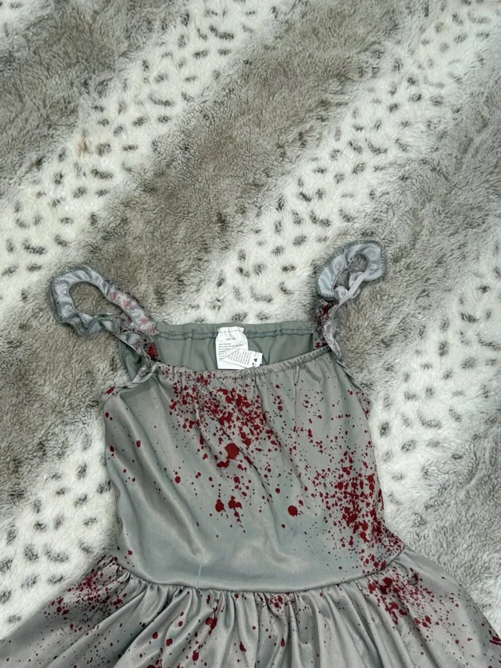 Gray bloody zombie dress girls medium Halloween costume creepy monster cosplay
